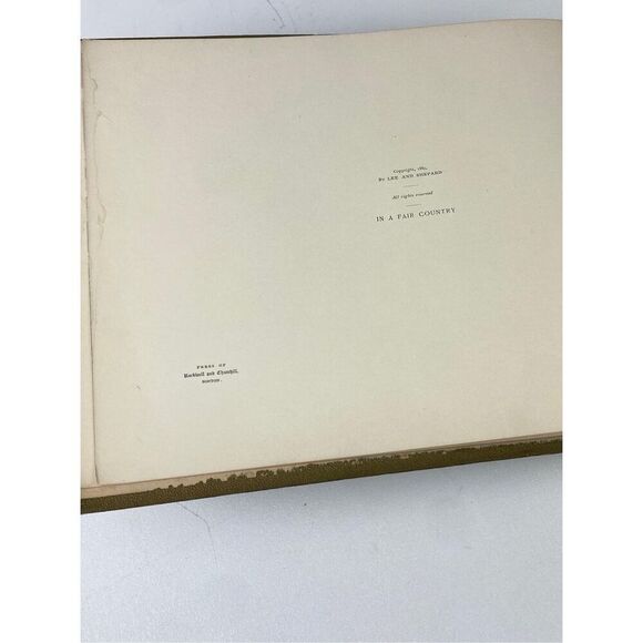 Antique 1890 In A Fair Country Thomas Wentworth Higginson Irene Jerome HC Book E - Picture 7 of 10